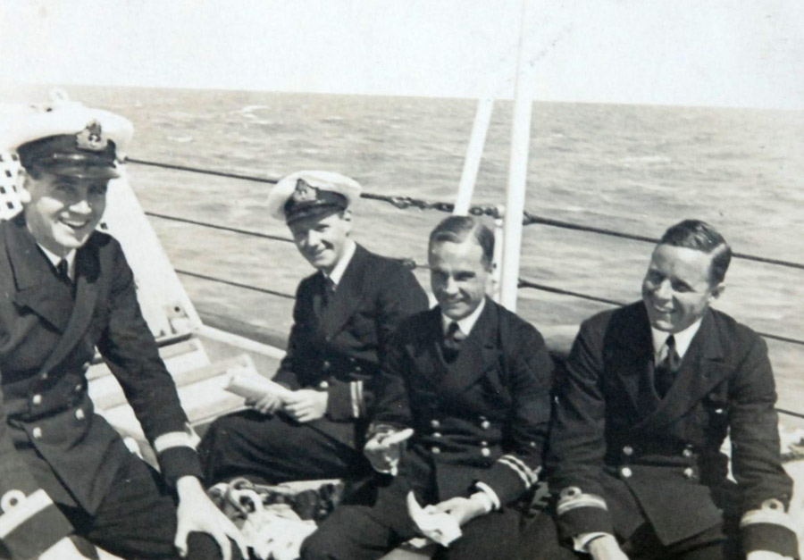 Four young officers on HMS HOOD