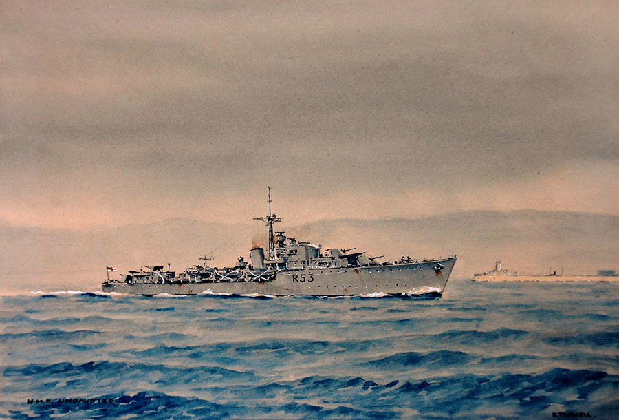 HMS Undaunted painted by Eric Tufnell