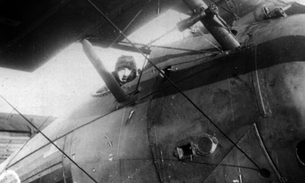 George A Gregson in the cockpit of his plane