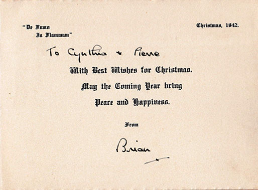 Christmas Card from Brian Shaw on HMS Hecla