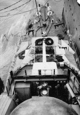 Looking towards the bow from Crow's nest