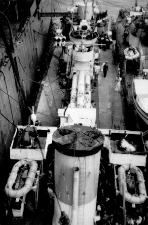 Looking towards the stern from the Crow's Nest