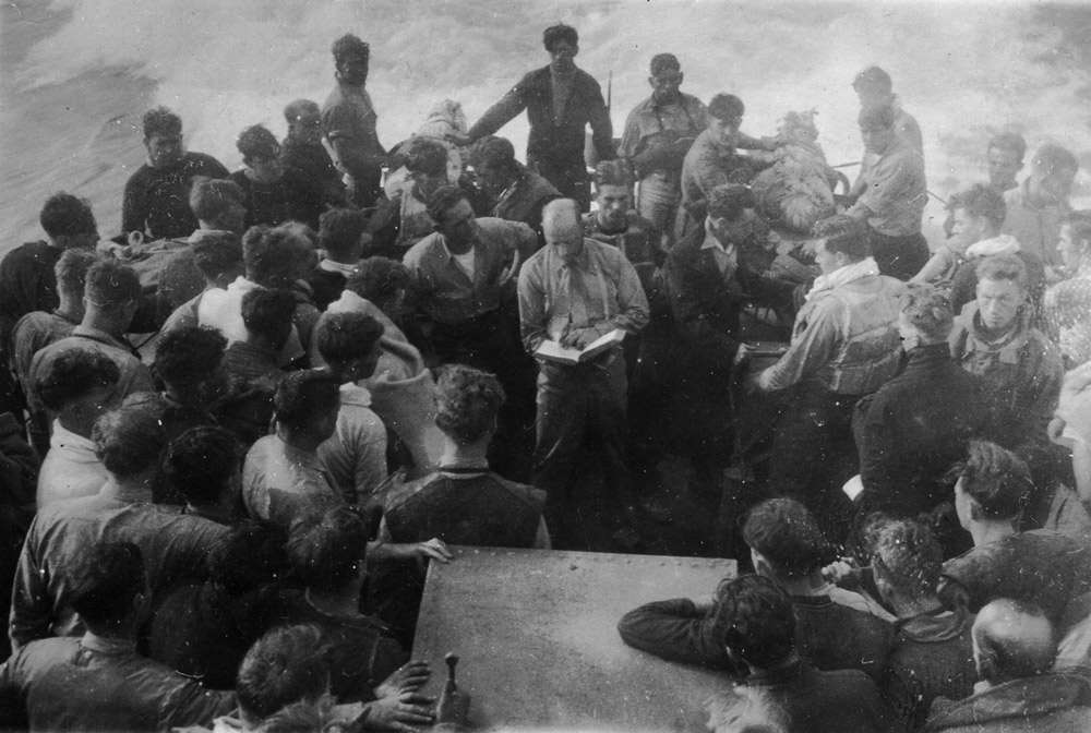 Burial of the dead from HMS HECLA at sea