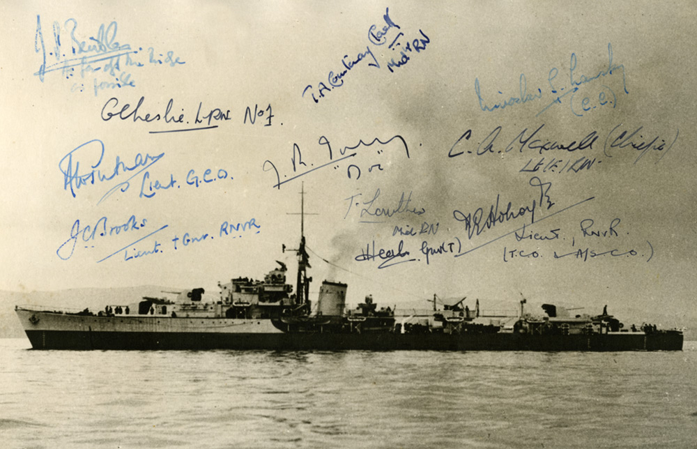 HMS Cassandra - with signatures of officers