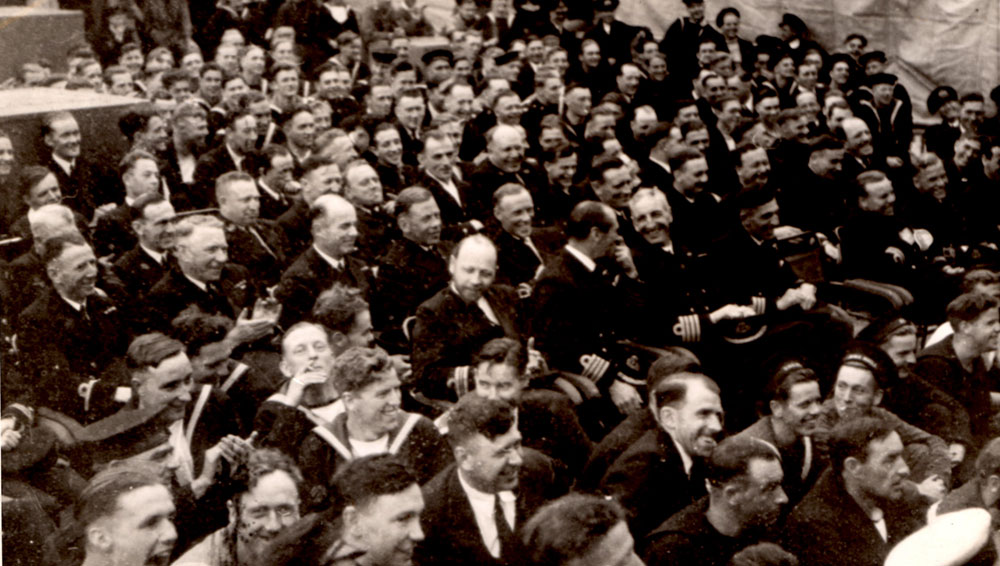 The audience at the concert on HMS Hecla