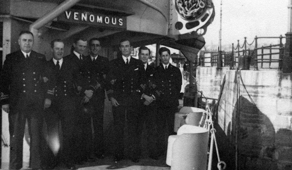 Officers on HMS Venomous, 1944