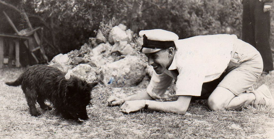 Don Preece with the Magnin's pet dog