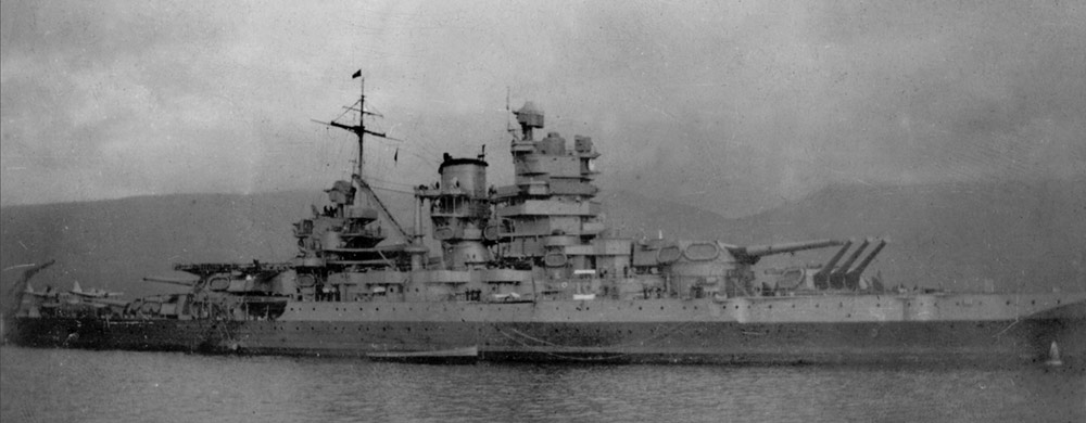 USN Batteleship at Havelfjord, 1941