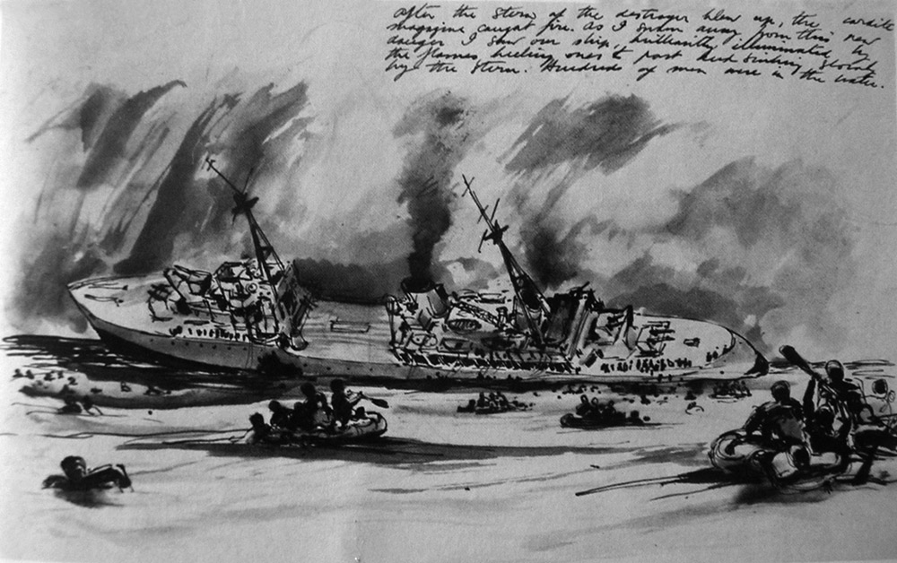 Hecla sinking, sketch vy H H Mcwilliams