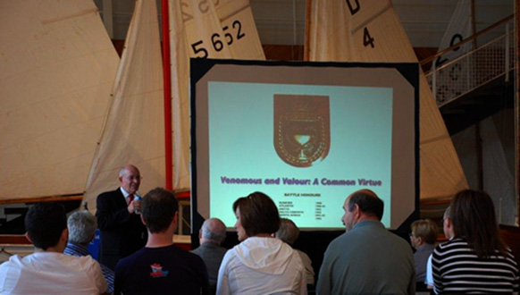 John Rodggard speaking at the Museum of the Atlantic in Halifax, 18 June 2011