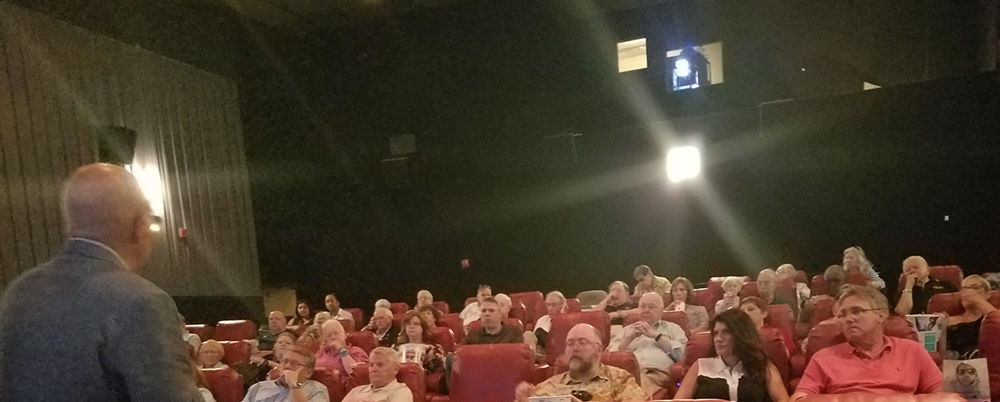 Book launch at cinema in Arlington, USA on 13 August 2017