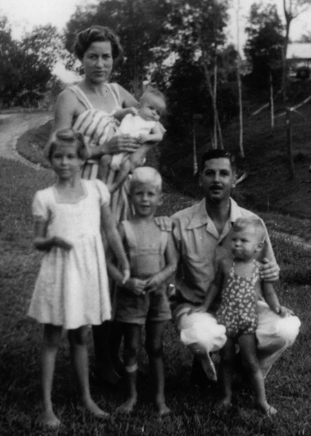 Karel Dahmen and family in Pendopo, South Sumatra, 1954