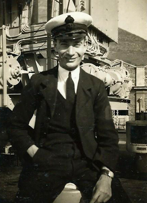 Norman Holmes on HMS Hecla, 1942