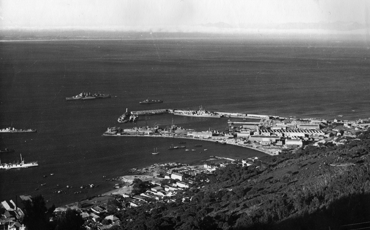 The view of the Naval Dockyard at Simon's Town