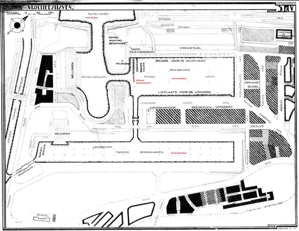 Fishing harbour at Scheveningen, plan 1929