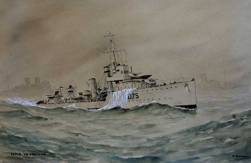 HMS Venomous, artist Eric Tufnell